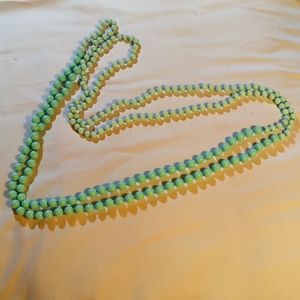 Long, ombre mint green beads